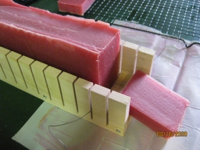 Jay's Karma Soap being cut
